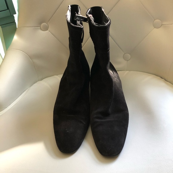 PRADA black suede wedge boots size 41 - Picture 3 of 4